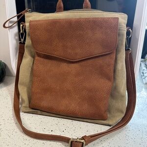 Antik Kraft Buttery Leather and Canvas Mini Back Pack Shoulder Purse
